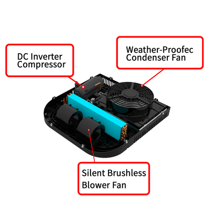 C1 SERIES 12V/24V/48V ROOFTOP AIR CONDITIONER 10000-12000 BTU (14" X 14" OPENING)